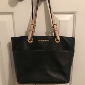 Black Leather Michael Kors Tote Purse